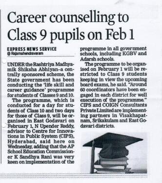 Implementation of Life Skills and Career Guidance Programme for Class IX, X Students in AP